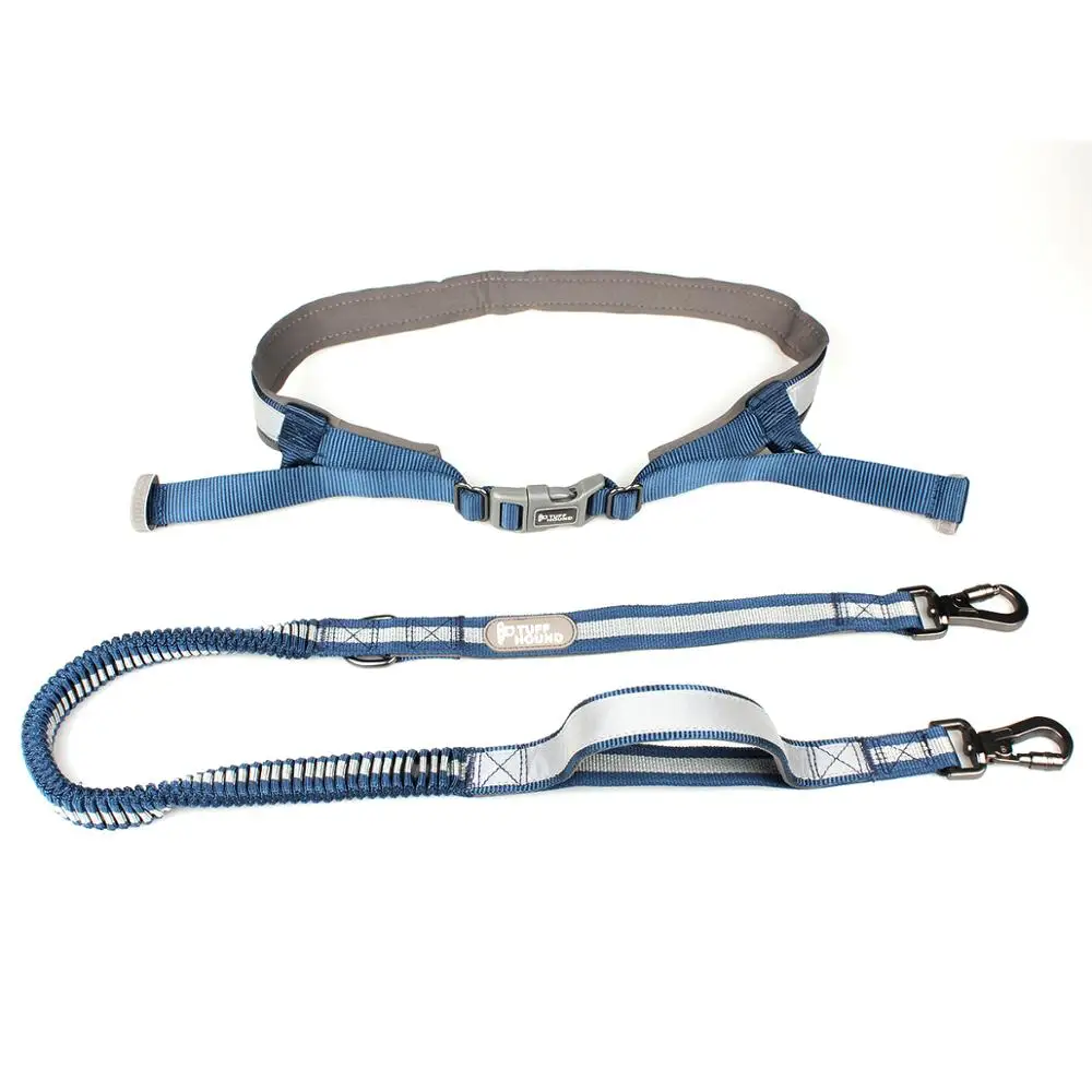 BLUE TUFF HOUND Светоотражающий Поводок для собак кроссовки эластичность рука свободно товары для домашних животных нейлон тренировочные для домашних животных, Регулируемая посадка на талии; веревка - Цвет: BLUE