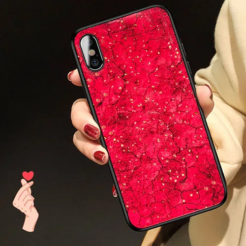 Red Роскошный Золотой блестящий Мраморный чехол для телефона samsung Galaxy Note 10 9 8 A50 A70 M30 S10 5G S9 S8 Plus S10E фольга блестящая задняя крышка - Цвет: Red