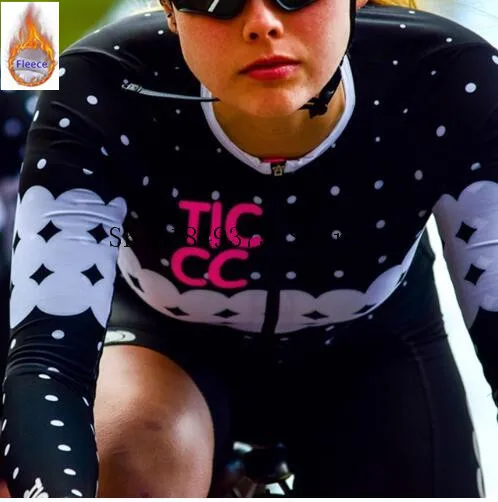 TIC CC Женская термо флисовая для прохладной зимы с длинным рукавом стандартная велосипедная Джерси MTB Одежда для езды на велосипеде одежда для езды - Color: 8