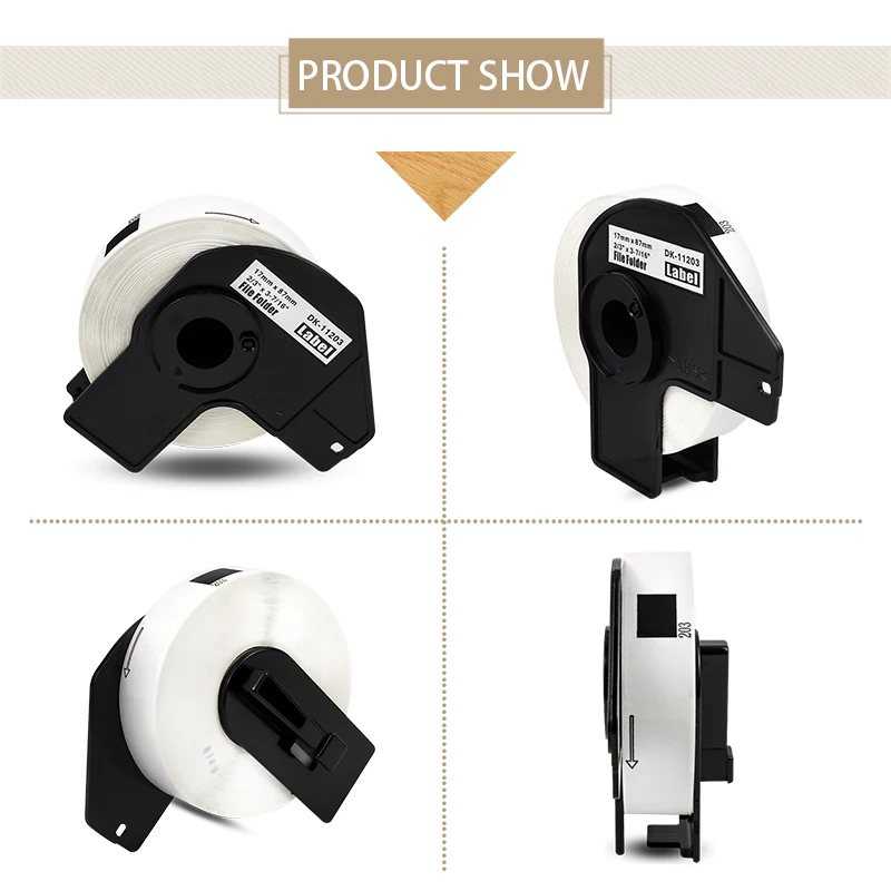 Uniplus 11203 DK Roll 17*87 Mm Folder File Label untuk Brother QL Label Printer QL-500 QL550 QL-570 QL570VM 300 Pcs Kertas Putih