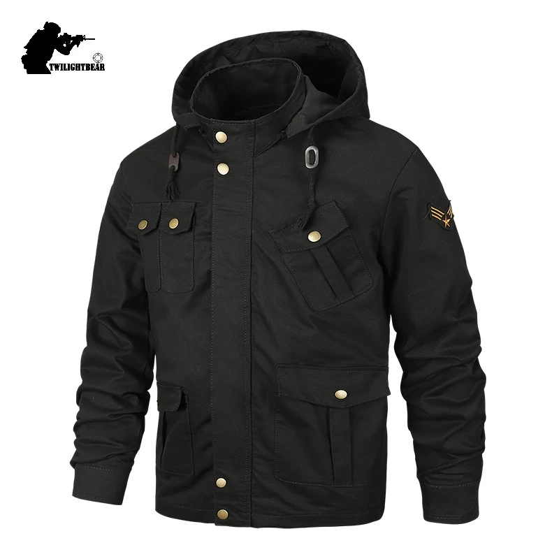 Новинка, мужские куртки в стиле милитари, дизайнерская, 6XL, модная, с капюшоном, мужская, тонкая, толстая, хлопковая, повседневная куртка, пальто, Мужская брендовая одежда, верхняя одежда, BF2601
