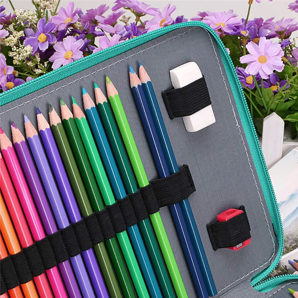 200 Slots Portable Colored Pencil Case Holder Waterproof Large Capacity PU  Leather Pencil Bag Box For Student Gifts Art Supplies - AliExpress