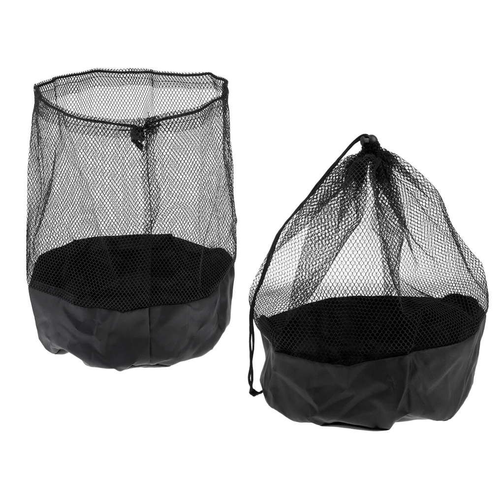 2 Soccer Training Cones Mesh Bag Drawstring Pouch Football Saucers Markers
