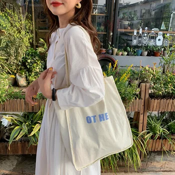

Fashion Korea new letter canvas female shoulder bag Messenger bag large capacity Casual Preppy Lady bags