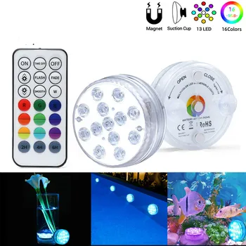 

13 Led Remote Controlled Multi color Submersible light LED Underwater lamp for Swimming Pool Garden Wedding Party Decoration