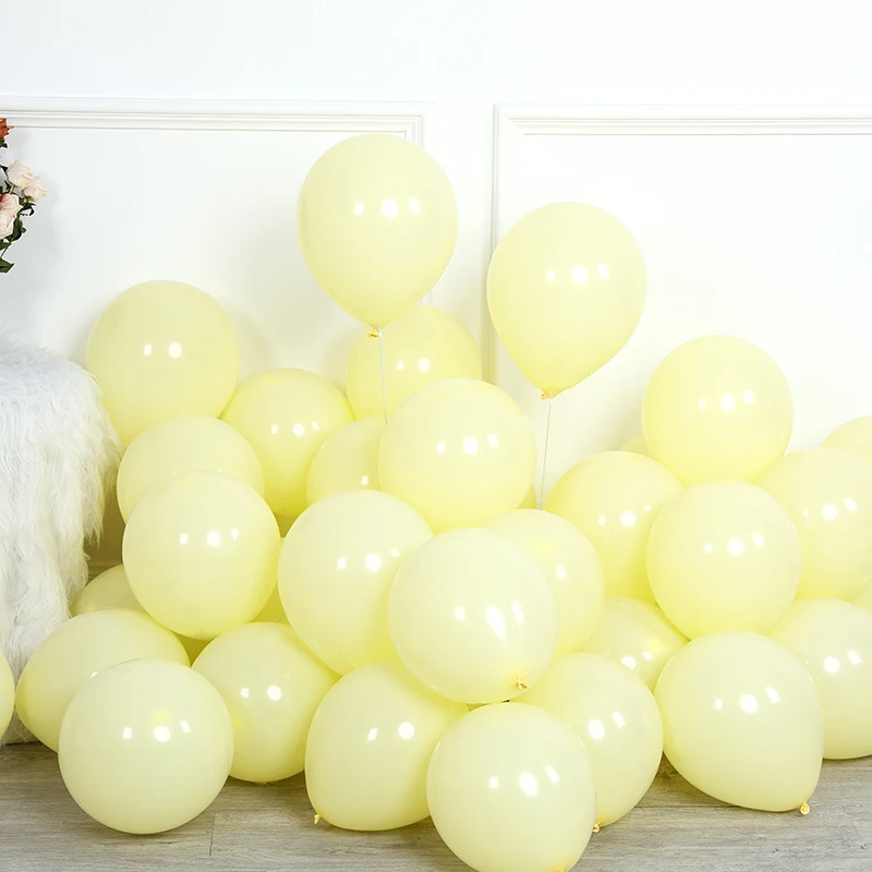 76pcs Pastel Macaron Yellow White Balloon Garland Arch Wedding Baby Shower Birthday Party Backdrop Tape Wall Global Decorations