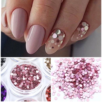 

1 Box Matting Series Nail Sequins Flakies Round Colorful Nails Flakies Paillette Accessories 3D Nail Art Decoration in Box