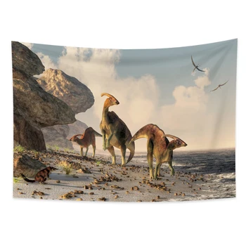 

Fashion tapestry dinosaur beach wind landscape wall hanging home decoration living room bedroom background wall