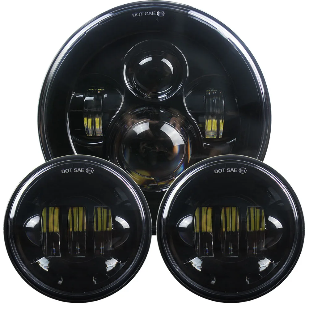 ULJ048A Black 7-дюймовый светодиодный фонарь для мотоцикла Hi/low Beam с сигналом поворота DRL 30 Вт противотуманная фара 4,5 ”дополнительные фары для любых моделей 7" 4,5 дюймов - Цвет: ULJ048A Black