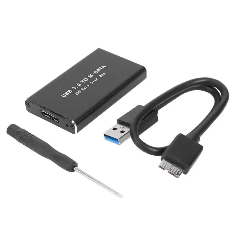 

Mini USB 3.0 to mSATA SSD Hard Drive Adapter Case Hard Drive HDD Enclosure Box Aluminum Alloy External Hard Disk Case