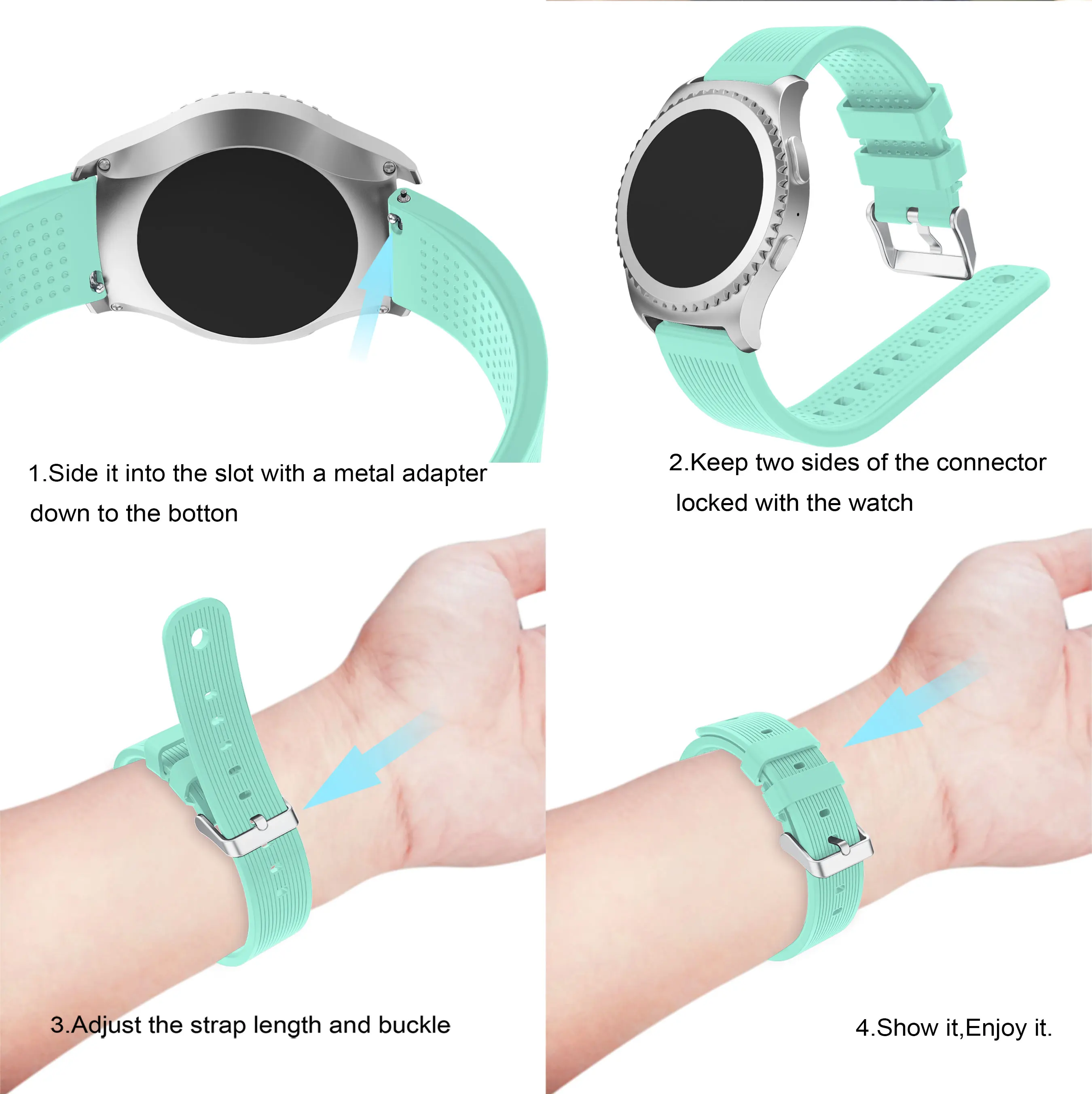 Yayuu полосатый силиконовый быстросъемный ремешок для samsung gear S2 Classic/Galaxy Watch 42 мм/Active 2(40 мм) универсальный ремешок
