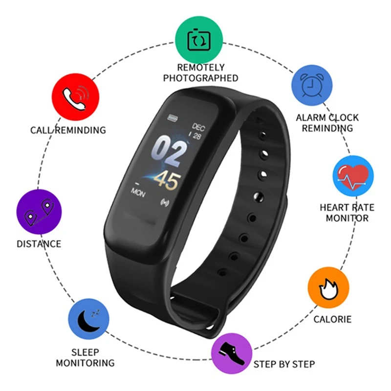 Шагомер Bluetooth 4,0 браслет для контроля сердечного ритма Встроенная антенна FPC цветной экран браслет для измерения артериального давления