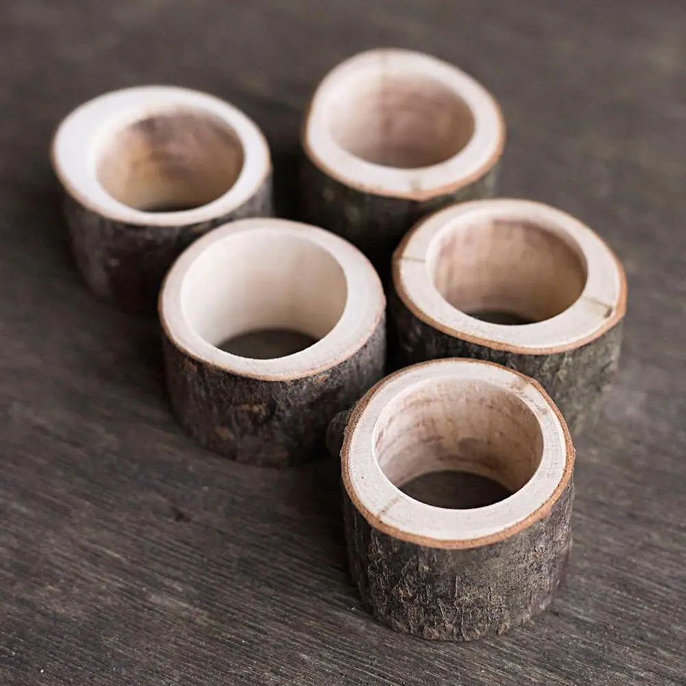 Rond Serviette Bois Personnalisé Nom - Porte-serviette Gravé Pour Mariage Ou Décoration Table
