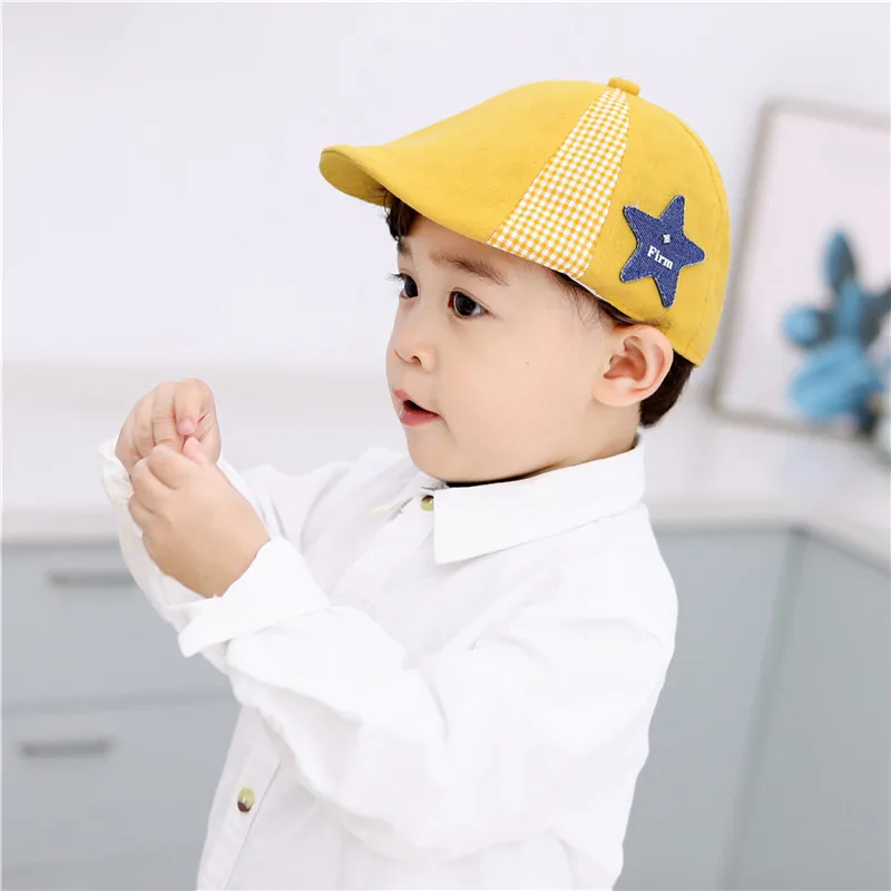 Fashion Baby Hat Handsome Cotton Linen Baby Boy Beret Cap Children Hat Infant Toddler Sun Caps Baby Accessories For 0-2 Years