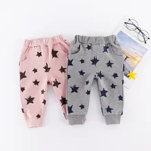 Одежда для малышей г. Весенние повседневные штаны с принтом пятиконечной звезды длинные штаны с карманами для малышей