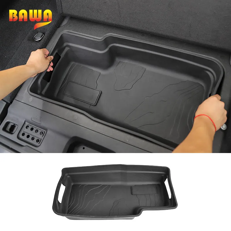 

BAWA Trunk Storage Mat Pad Rubber for Jeep wrangler Sahara jl 2018 2019 Trunk Cargo Tray Mat