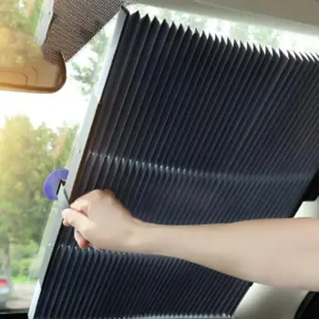 

Automatic Retractable Sunshade Sunscreen 45Cm Common Telescopic Sunshade Windshield Summer Car Sunshade
