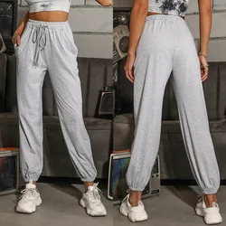 Pantalon sarouel ample taille haute pour femme, Streetwear décontracté, surdimensionné, couleur unie, nouvelle collection printemps/été 2022 