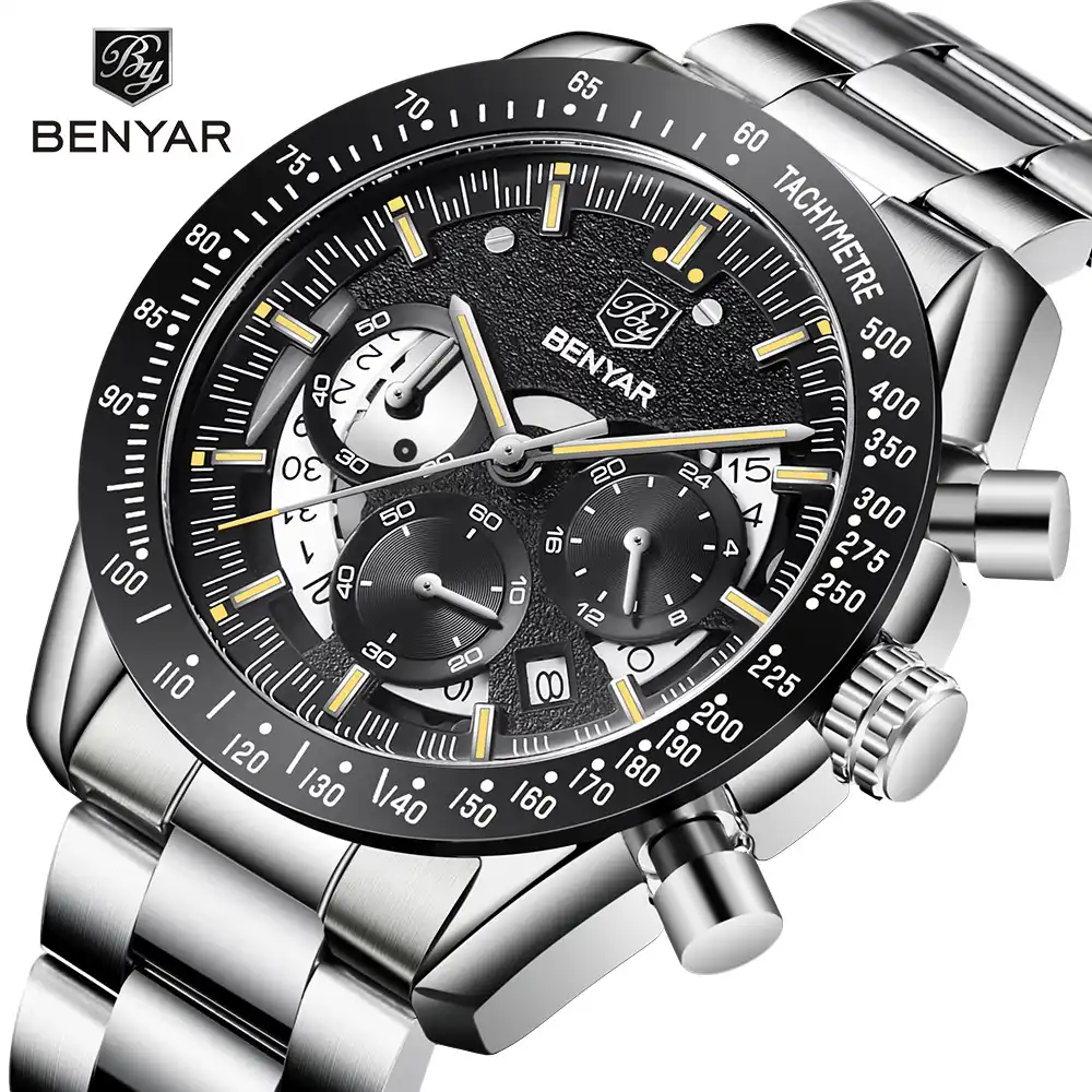 Benyar 51x高級男性腕時計日本pe904 Movtミリタリークォーツスポーツリストウォッチ腕時計メンズクロノグラフ防水カジュアルメンズ腕時計 クォーツ時計 Aliexpress