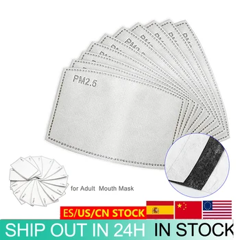 

40pcs/Lot 5 Layers Face Masks Filters Paper Anti Haze Mouth Mask Activated Carbon Filter Insert Protective Insert For Mouth Mask