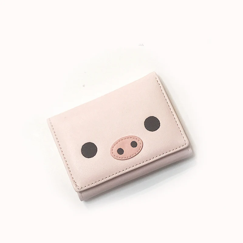 Корейская версия кошельков из искусственной кожи, модный короткий трехслойный кошелек для девушек, студенческий маленький кошелек для монет, дизайнерский милый кавайный кошелек - Цвет: P