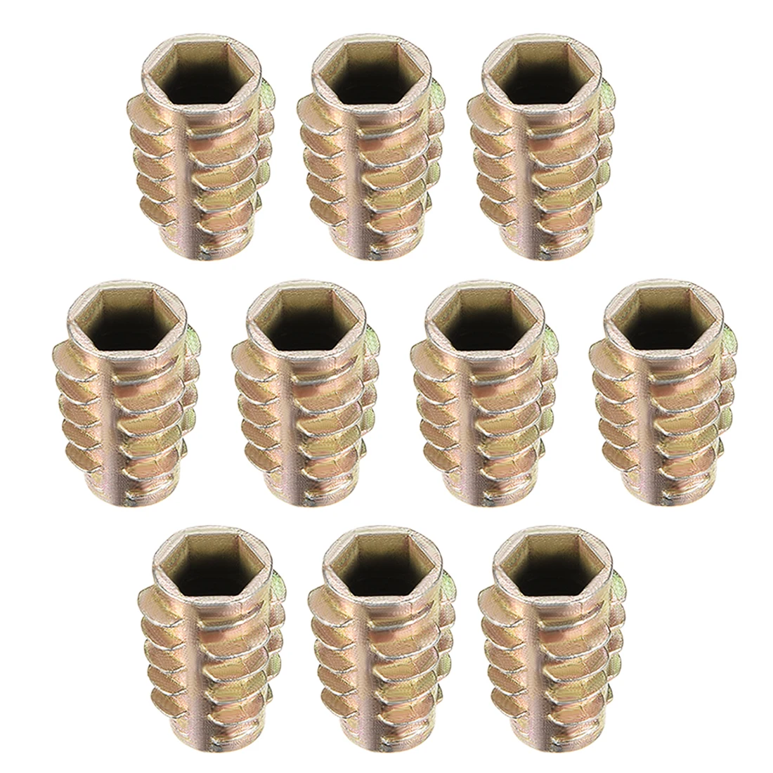 

uxcell Threaded Insert Nuts Zinc Alloy Hex-Flush M8 Internal Threads 20mm Length 10pcs