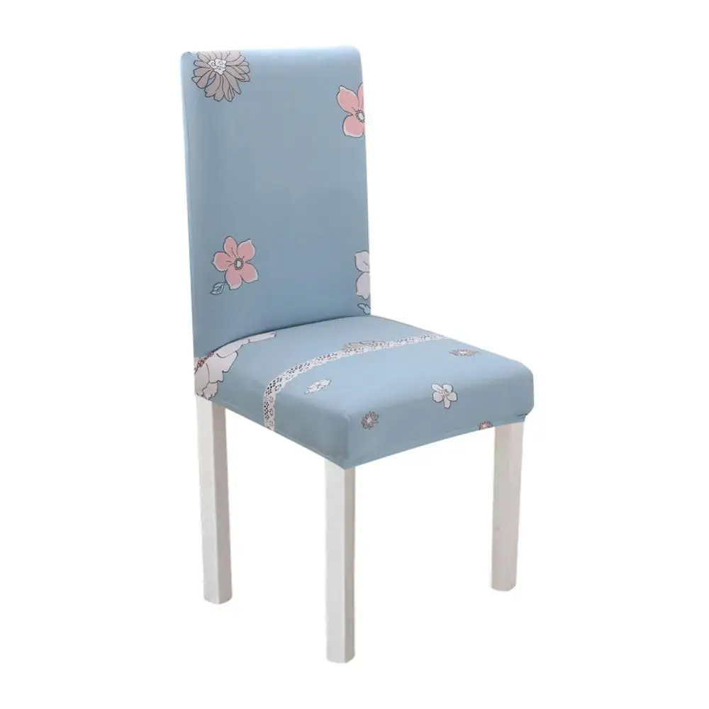 Meijuner чехол для кресла спандекс Чехол для стула эластичный цветочный принт нескользящий стул съемные сиденья для гостиницы столовой - Цвет: Q