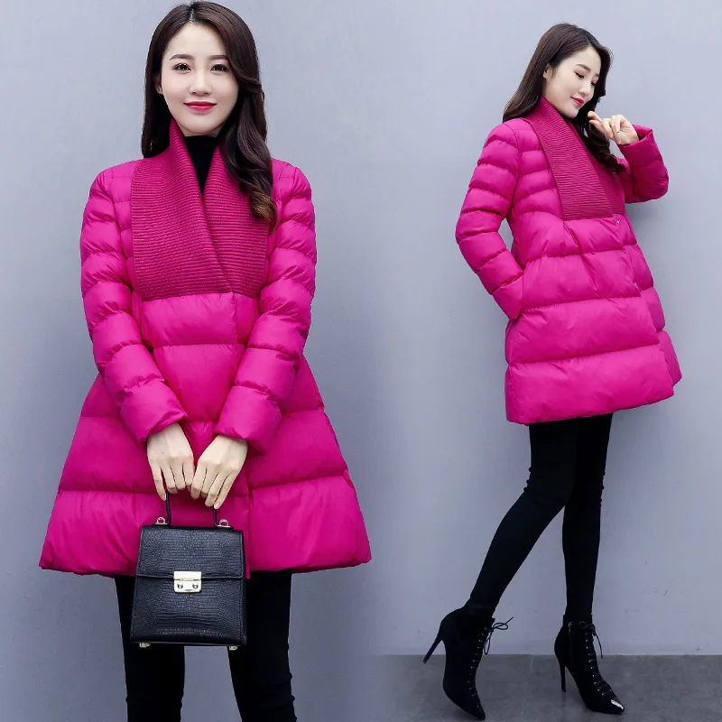 

Mao xian ling Cotton Coat Women's Autumn And Winter New Style Korean-style Elegant WOMEN'S Dress Loose-Fit Slim Fit A- line Thic