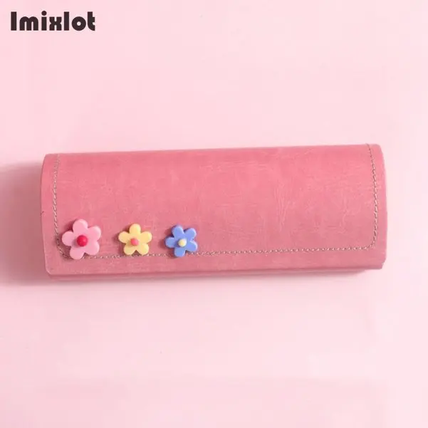 F New 1PC Girls Portable Glasses Box PU Leather Strawberry Cartoon Reading Eyeglasses Sunglasses Protective Case Eyewear Protector - Цвет: F