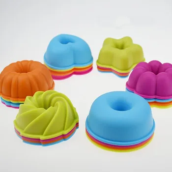 

24PCS/Set Silicone 3D Cake Mold Bomb Set 6 Types Snack Mould Donuts Making Chocolate Mold Doughnut Baking Dessert Bakeware Tools