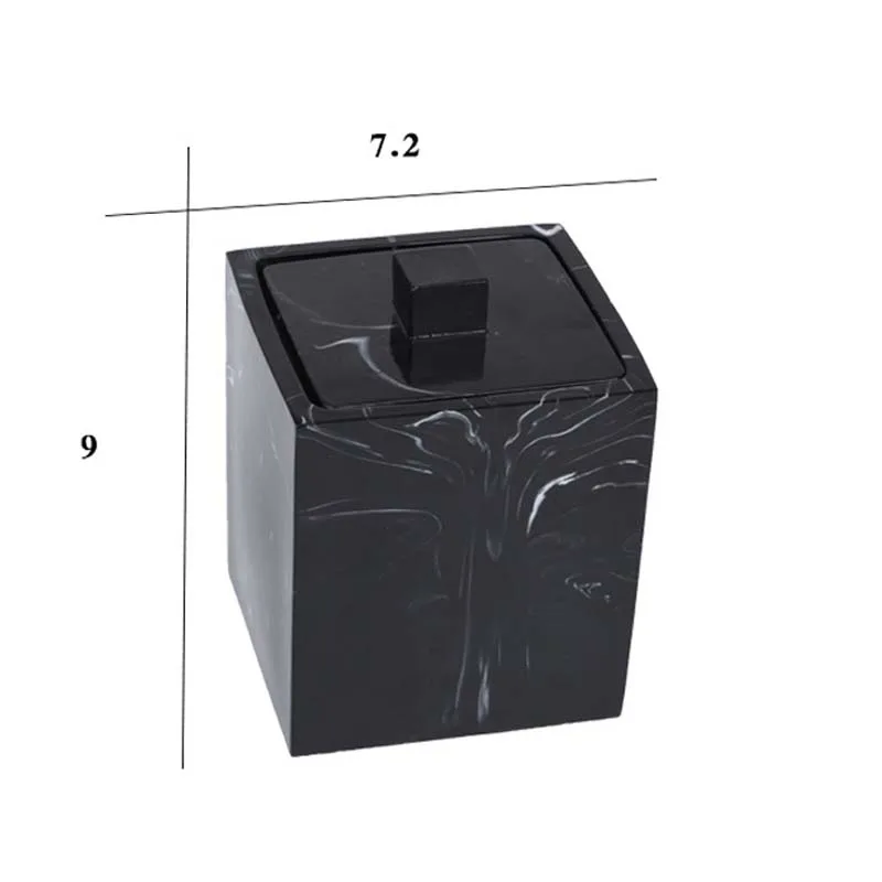 JINSERTA мраморная каучуковый ящик для хранение ватный тампон для дома Держатель Для Зубочисток отель класса люкс Ванная комната ватным тампоном коробка с крышкой