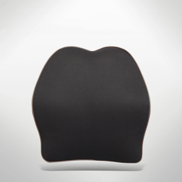Lsrtw2017 Suede Leather Car Seat Headrest Lumbar Pillow Neck Protection Accessories - Color Name: lumbar black