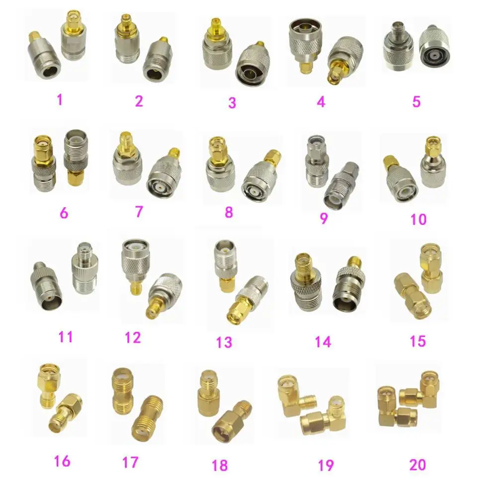 1 шт. разъем адаптера SMA/RP-SMA к N/RP-TNC/TNC/SMA штекер и Женский Разъем RF коаксиальный Прямой и правый угол