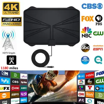 

980 Miles 4K Digital HDTV DVB-T2 Indoor 1080P HD TV Antenna Signal Amplifier Booster Freeview Local Channels Television Aerial
