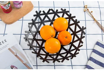 

European fruit plate living room creative household luxurious tea table top thickened fashion iron arts snack water fruit basket