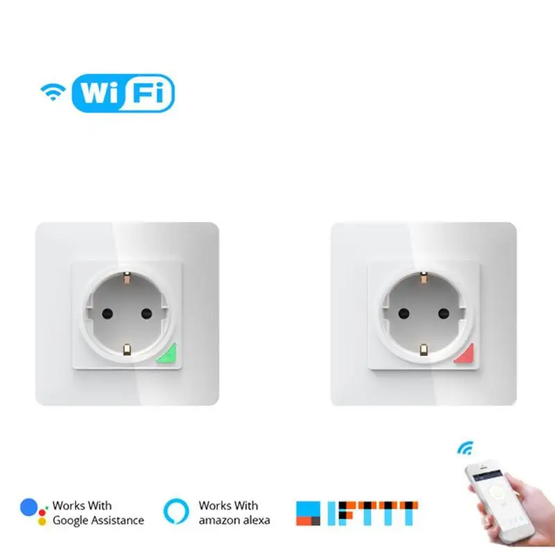 Умная розетка с европейской вилкой Wi Fi голосовая беспроводная iOS Android пульт