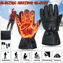 Перчатки с электрическим подогревом, водонепроницаемые, кожаные, меховые, лыжные перчатки, сенсорный экран, перезаряжаемые, мотоциклетные, зимние, мужские, женские, зимние перчатки