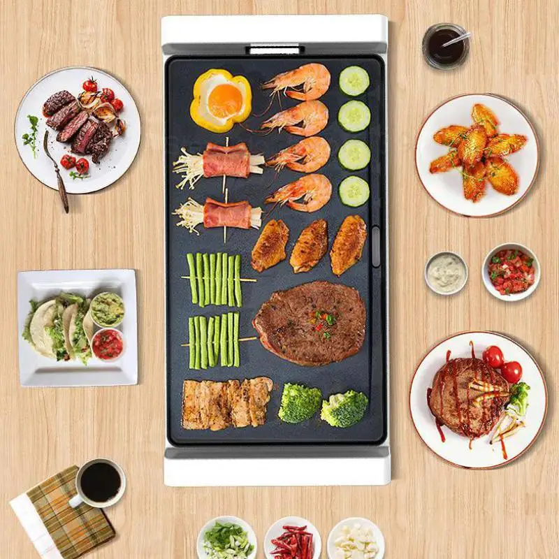 Barbecue machine grill home smokeless electric baking pan barbecue plate Korean multi-function pot teppanyaki |