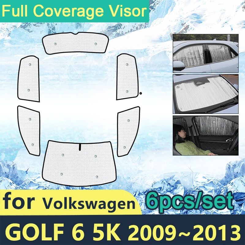 Full Covers Sunshades For Volkswagen Golf 6 5k 20092013 Vw Car Sun