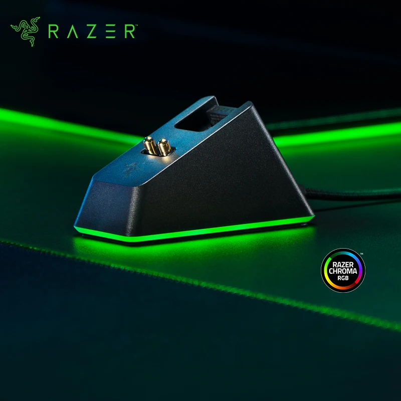 Razer Mouse Chroma Dock Dock Doca Magnética com Status de Carga Iluminação Rgb Cromada Pés Gecko Antiderrapantes