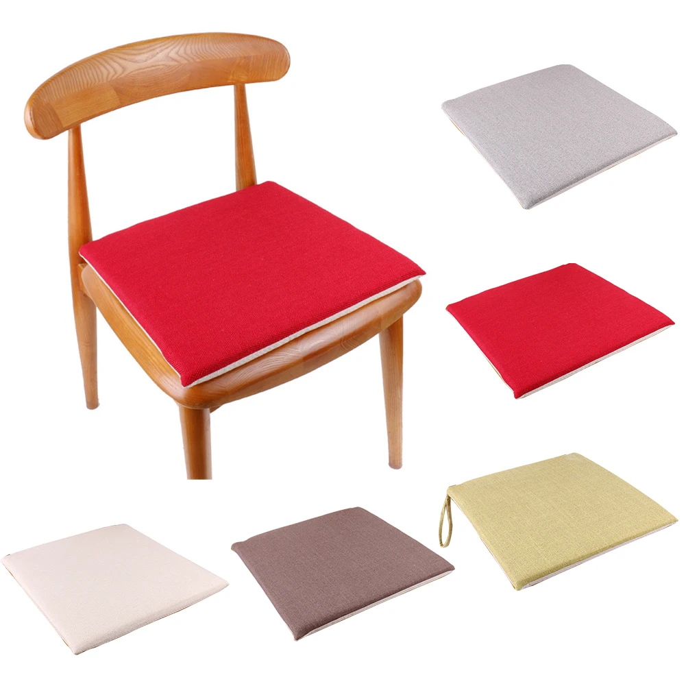 40x40 см сплошной открытый съемный Сад Квадратный галстук на стул подушка утолщенный офисный хлопок и лен мягкий водонепроницаемый коврик патио