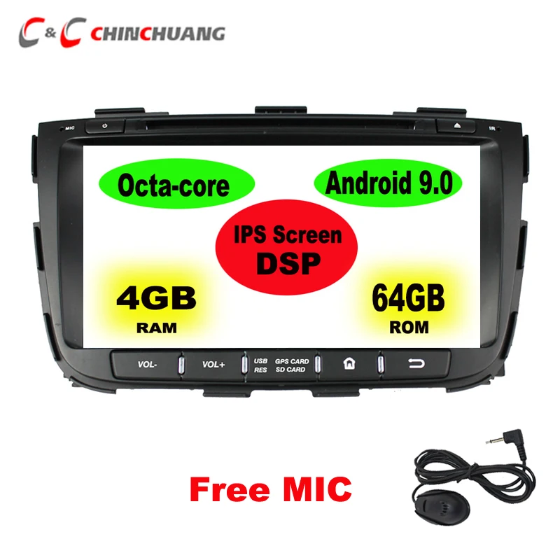 Ips DSP 64 Гб rom Восьмиядерный Android 9 0 автомобильный dvd-плеер для Kia Sorento 2013 2014 радио gps