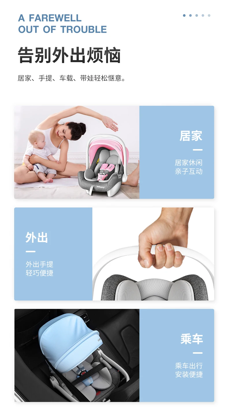 BABYPIG Автомобильная детская корзина безопасности корзина для новорожденных Детское переносная Колыбель спальная корзина