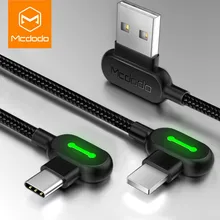 MCDODO – câble Micro USB/type-c LED pour recharge rapide et transfert de données, cordon de chargeur pour téléphone portable, compatible avec iPhone 12/11/Pro/Max/8/7/6/Xiaomi/Samsung
