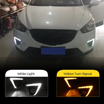 

CSCSNL 2Pcs Turn Signal led car for Mazda cx-5 cx5 cx 5 2012 2013 2014 2015 2016 drl daytime running lights with fog lamp hole