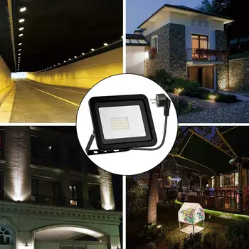 

32 LED Floodlight 30W Ultra-Thin AC180-265V IP65 Hot Selling Security Energy Conservation Outdoor Wall Spotlight w/ Plug