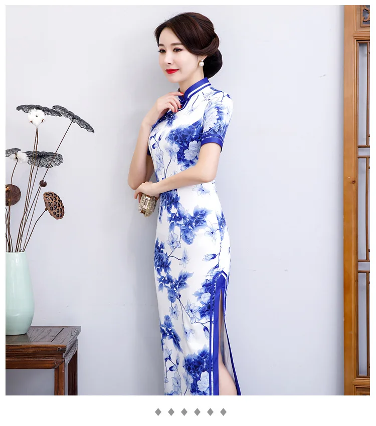Длинный Стиль Старый Шанхай темперамент модное платье walk show etiquette Miss Qipao элегантные печатные узоры Qipao