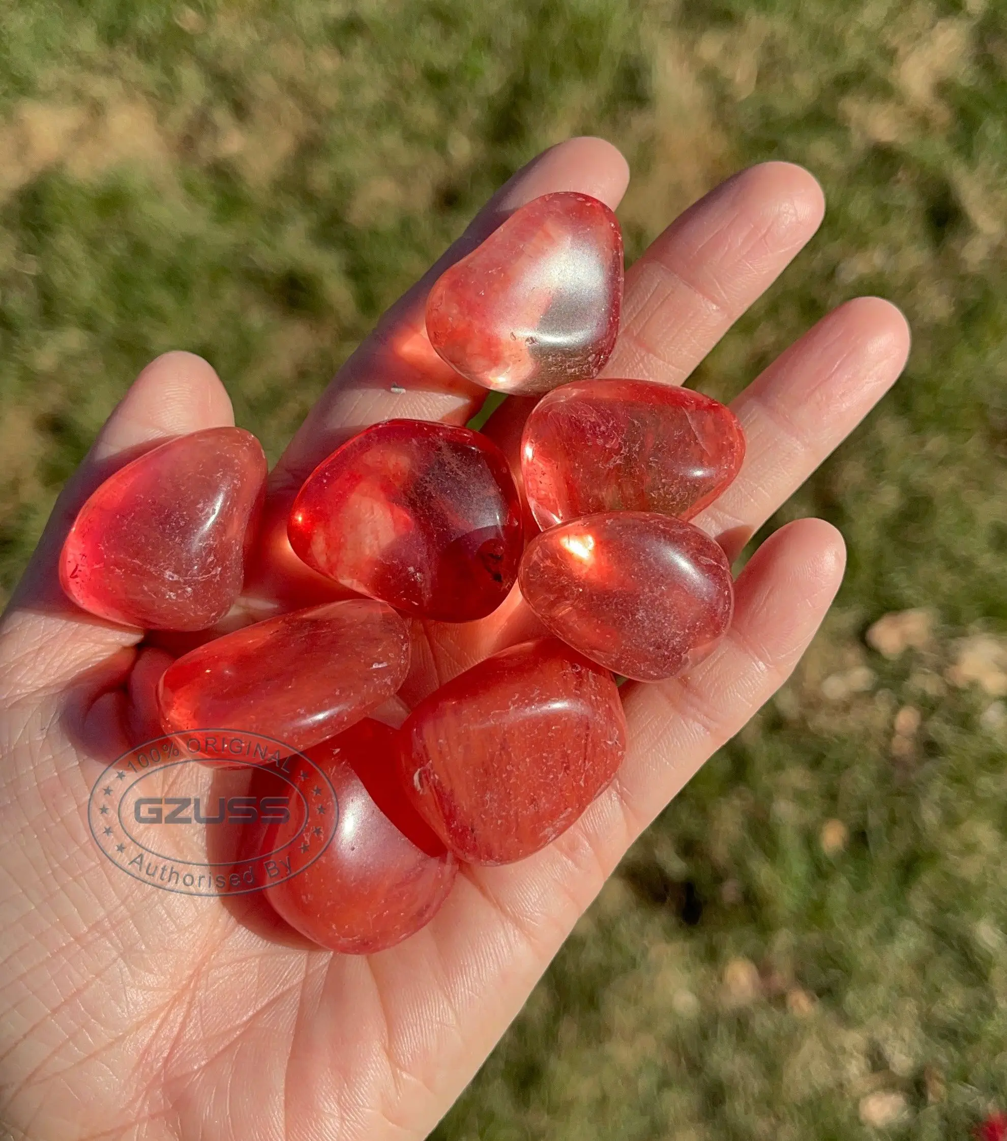 Cherry Red Smelt Quartz Tumbled Red Smelting Quartz Healing