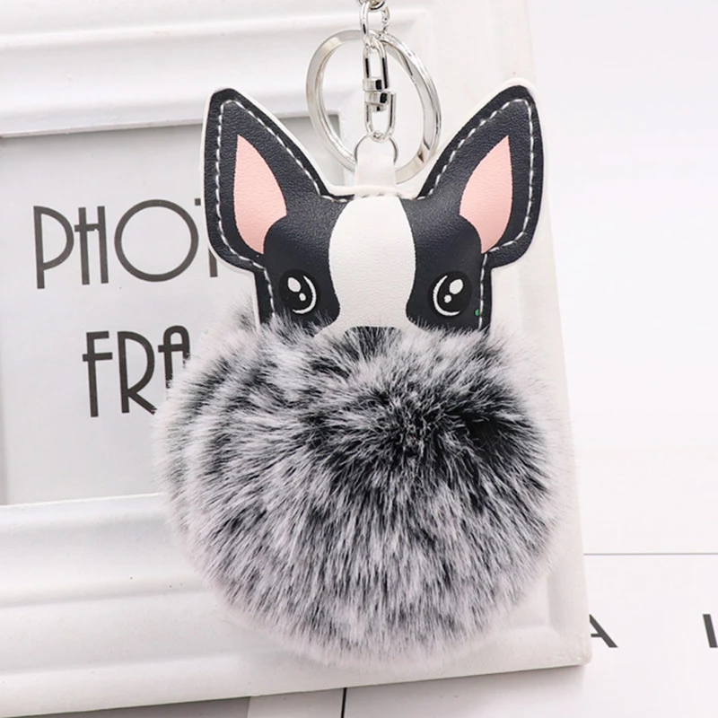 

Fake Rabbit Fur Ball Car KeyChain Pompom Dog Key Chain Bag Pendant Women Key Holder Car Accessories Key Ring Jewelry