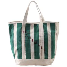 Производители оптом креативная Холщовая Сумка женская повседневная полосатая Сумка Складная Экологически чистая хозяйственная сумка холст